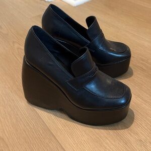 New Black Platform Loafers
